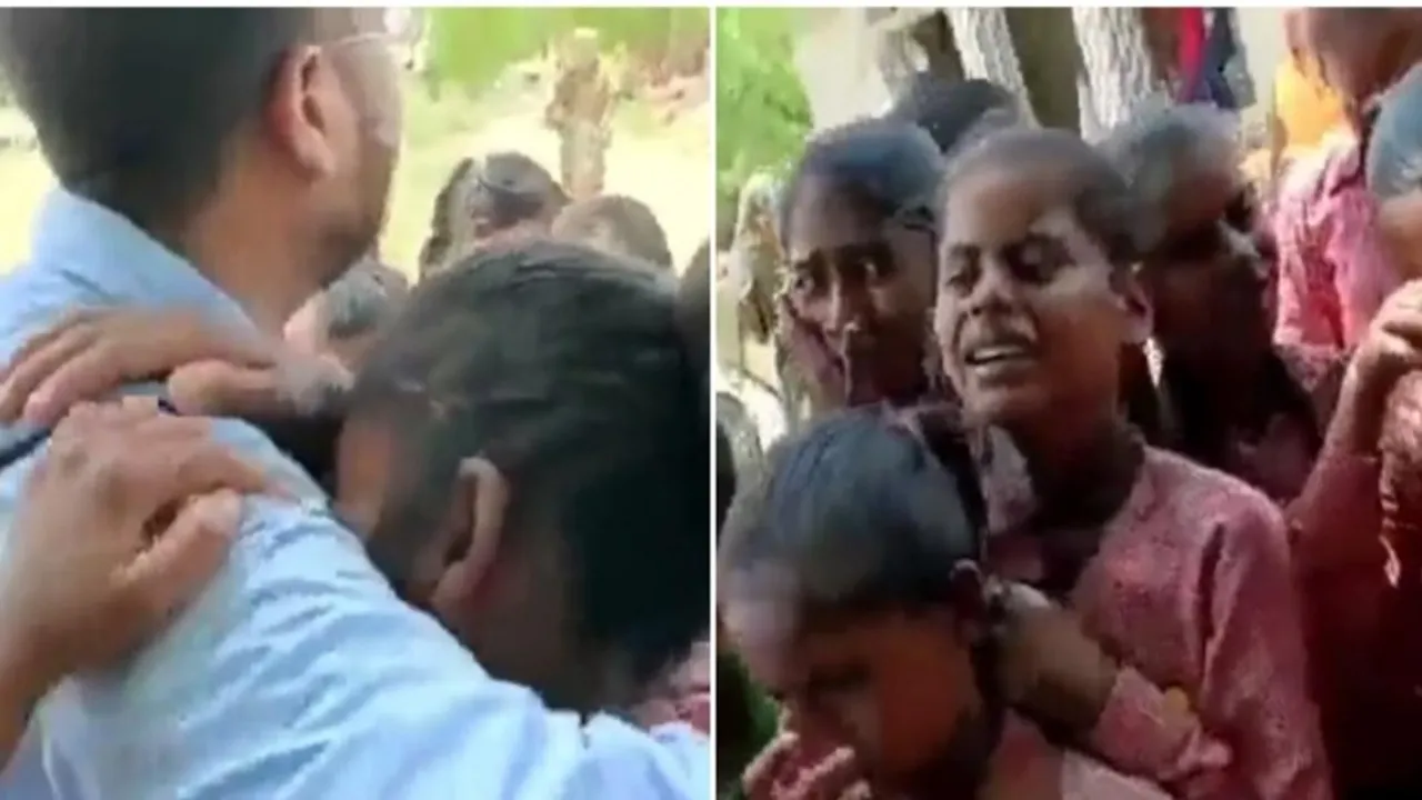 teacher, farewell, chandauli, cry, inconsolable, viral, video, transfer, moving, emotional