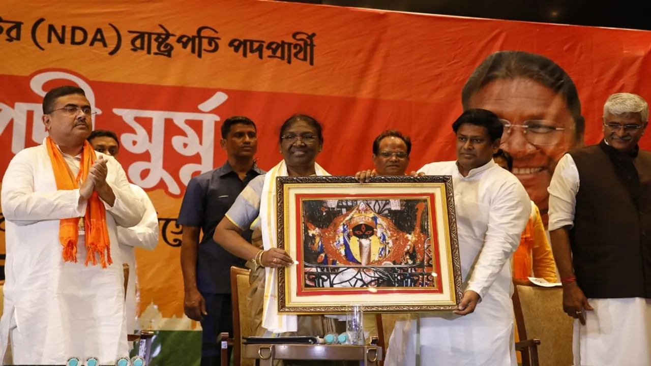 bjps bengal mps mlas give maa kaali picture to draupadi murmu