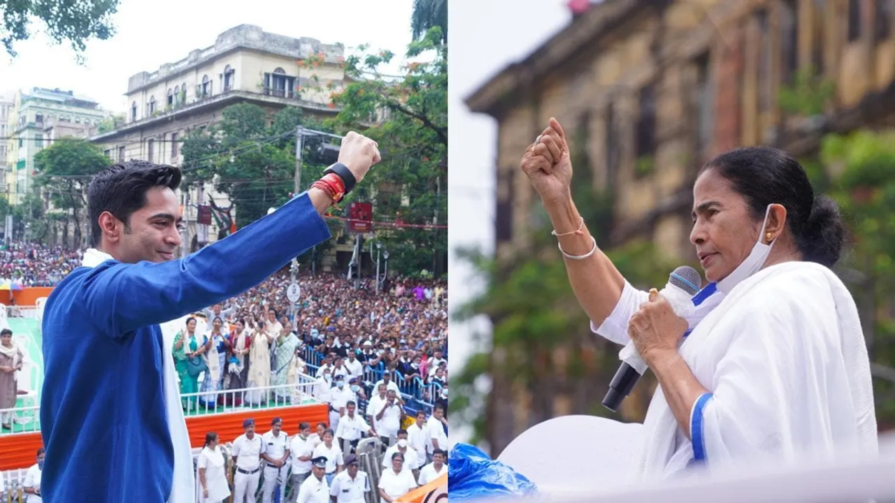 abhishek banerjee did not sit on the stage in cm mamatas administrative meeting at alipurduar, প্রশাসনিক বৈঠকে মঞ্চে বসলেন না অভিষেক! সরকার-দল পৃথক, প্রমাণে মরিয়া মমতা
