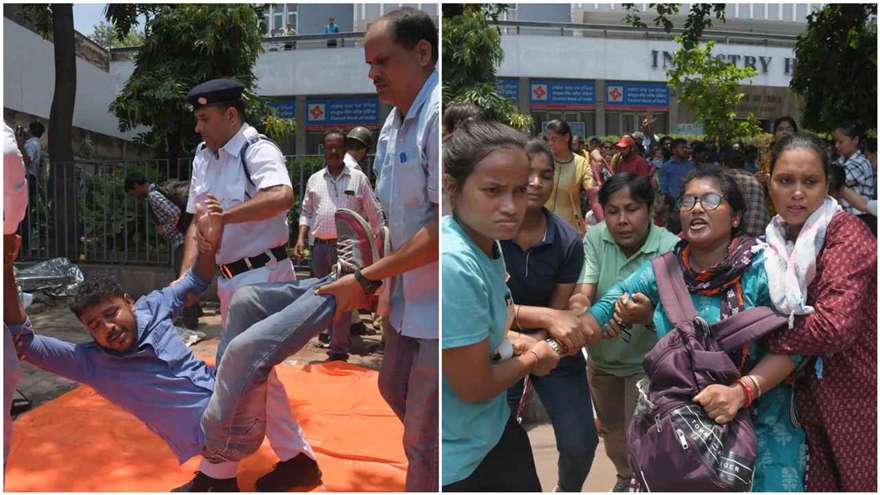 tet qualifiers protest at abhisekh banerjee's office