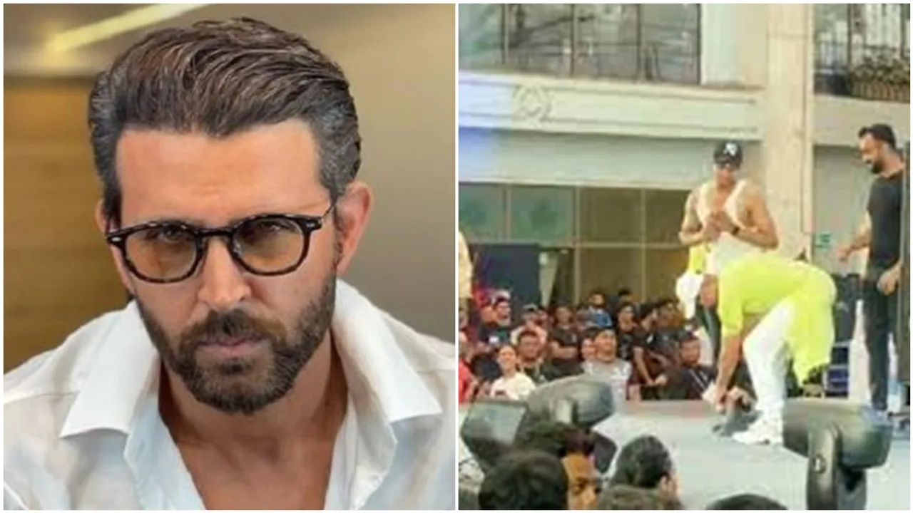 hrithik roshan, hrithik roshan videos, hrithik roshan touches feet, vikram vedha, saif ali khan, hrithik roshan events