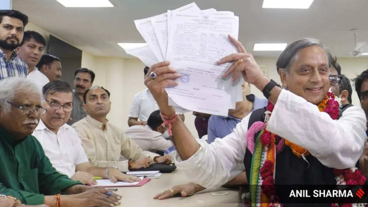 shashi tharoor map blunder, shashi tharoor, shashi tharoor congress presidential polls, shashi tharoor manifesto, shashi tharoor election congress, congress presidential polls 2022, congress news, indian express