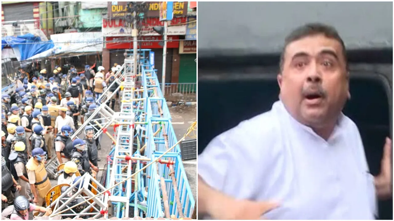 bjp nabanna abhijan suvendu, locket, rahul sinha detained