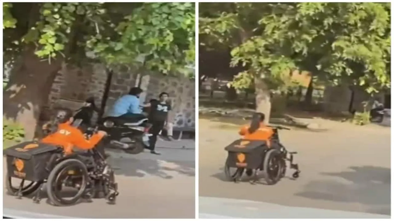 Food Delivery App,scooty,Wheelchair,Handicapped woman,Inspiring Video,