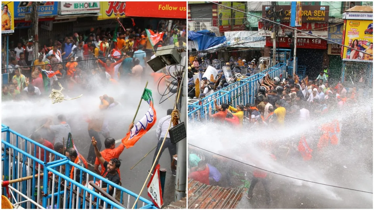 nabanna abhijan is successful, says bjp, criticieses state police
