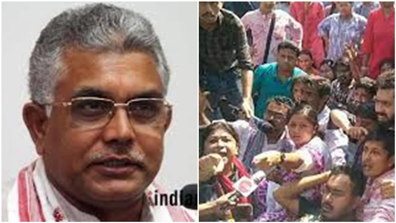 dilip ghosh slams left front for their protest regarding karunamoyee incident