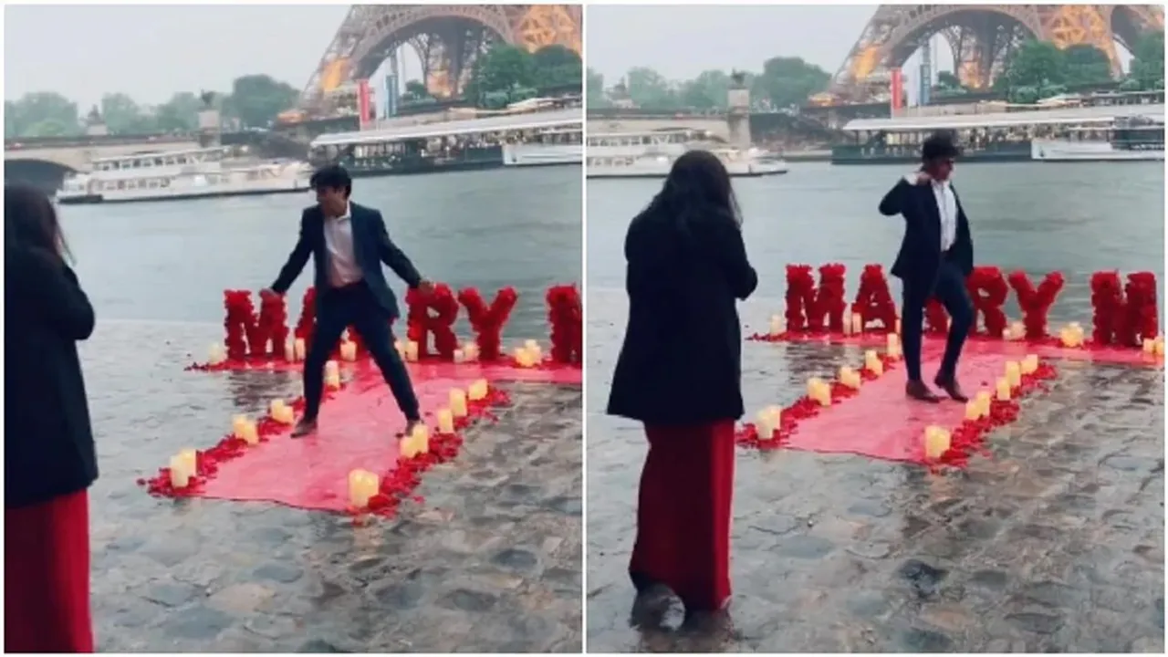 Man Proposes Girl Friend Video,Man Proposes Girl Friend Viral Video,Viral Video,Koi Mil Gaya,Eiffel Tower,SRK,Shah Rukh Khan,Viral Video Today,Latest Viral Video,Trending Video,EIFFEL TOWER,viral video