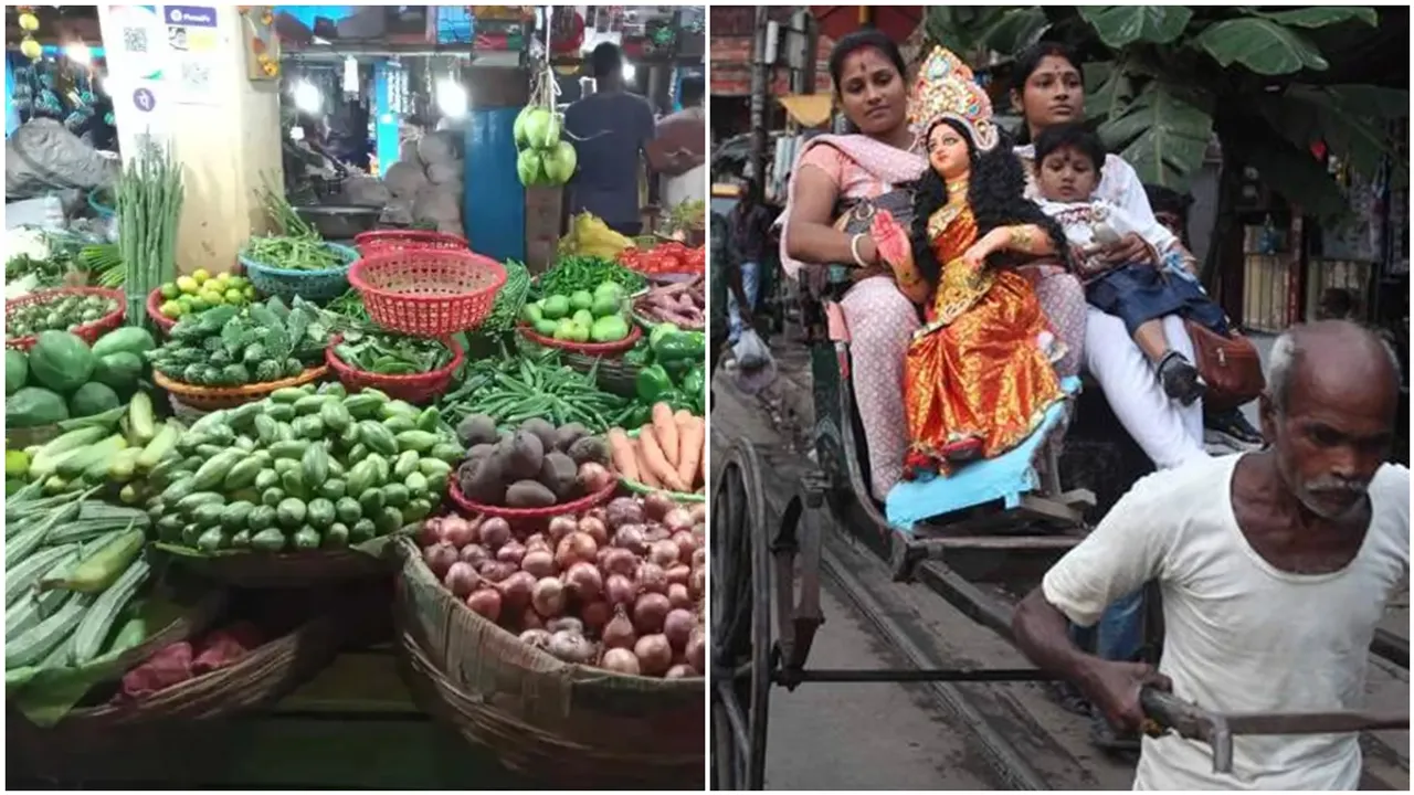 kolkata lakshmipuja 2022, heavy rainfall in kolkata before Lakshmi puja, fruits and veggies price high in kolkata before Lakshmi puja, heavy rainfall in festive season in kolkata, Lakshmi puja marketing in kolkata,অগ্নিমূল্য বাজার, সঙ্গে বৃষ্টি লক্ষ্মী পুজোর আয়োজনে হিমশিম অবস্থা মধ্যবিত্ত বাঙালীর,bengali news, Kolkata laxmi puja 2022, market in laxmi puja, laxmi puja bajar, কোজাগরী লক্ষ্মী পুজো ২০২২