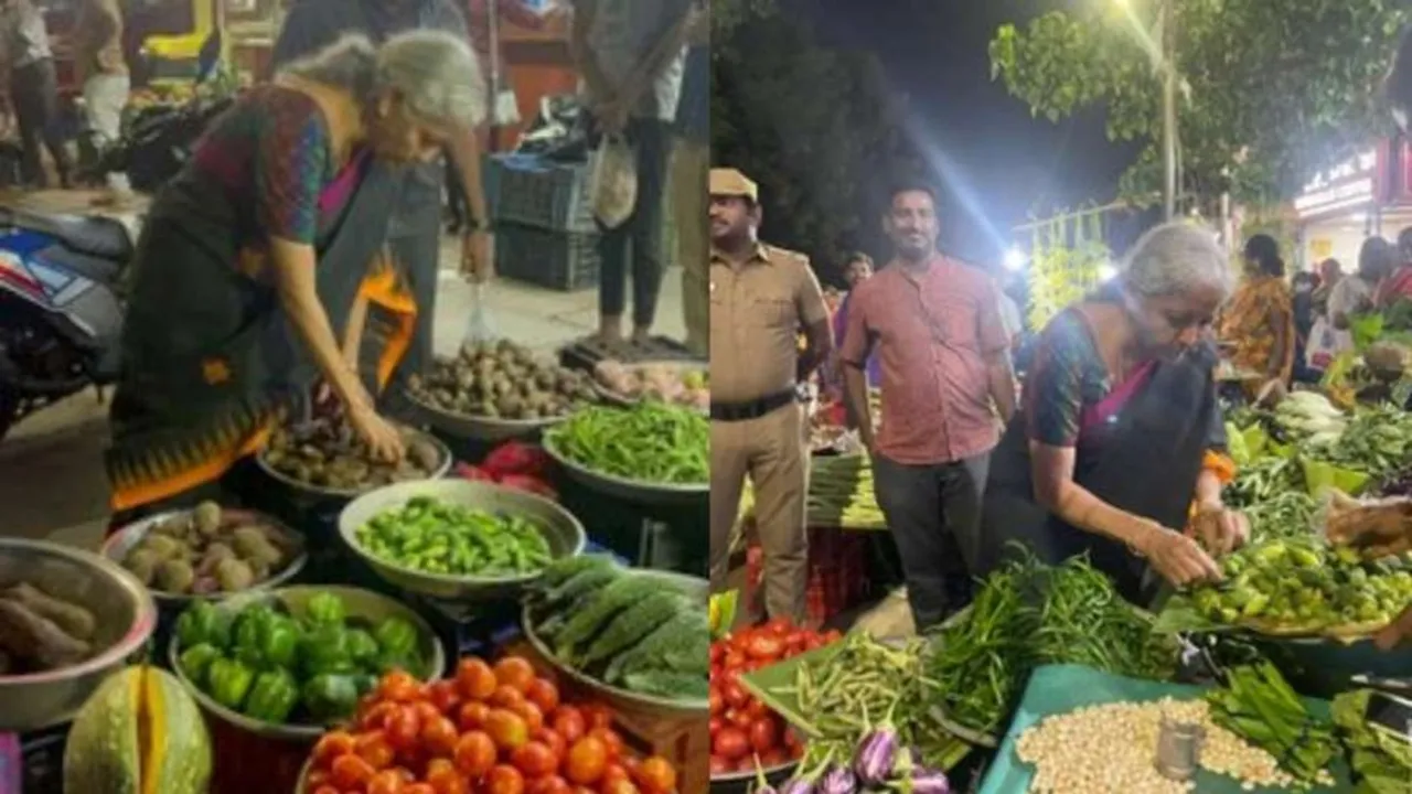 Nirmala Sitharaman in vegetable market, Inflation, retail inflation, sabzi mandi,