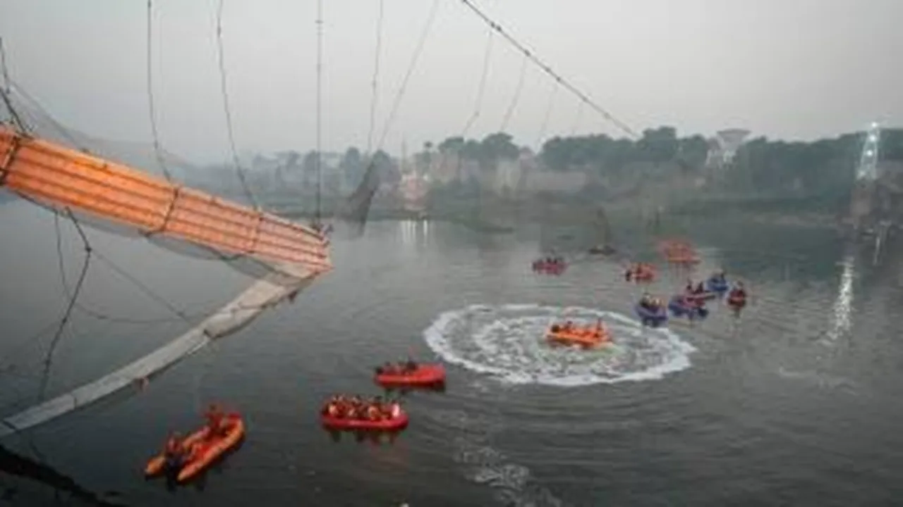 private contractor opened morbis suspension bridge four days ago without fitness certificate