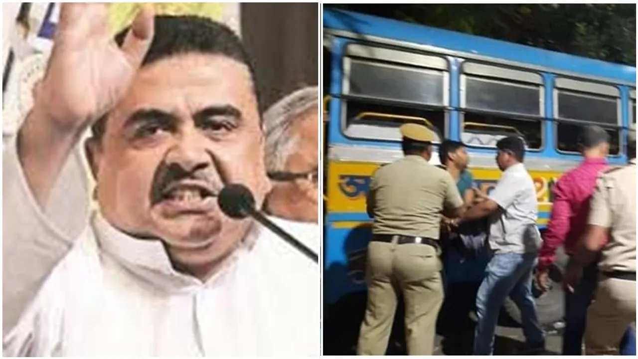 Suvendu adhikari slams wb police regarding karunamayi protestors arrest issue