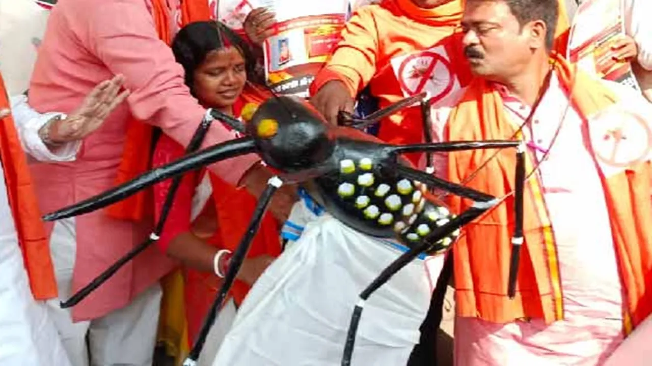 bjps dengue protest in west bengal assembly