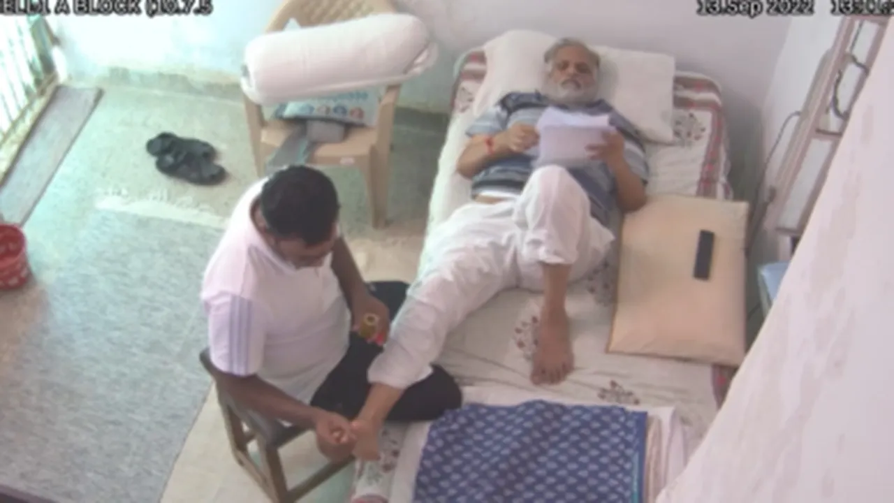 "Satyendar Jain,Tihar Jail,Massage Video