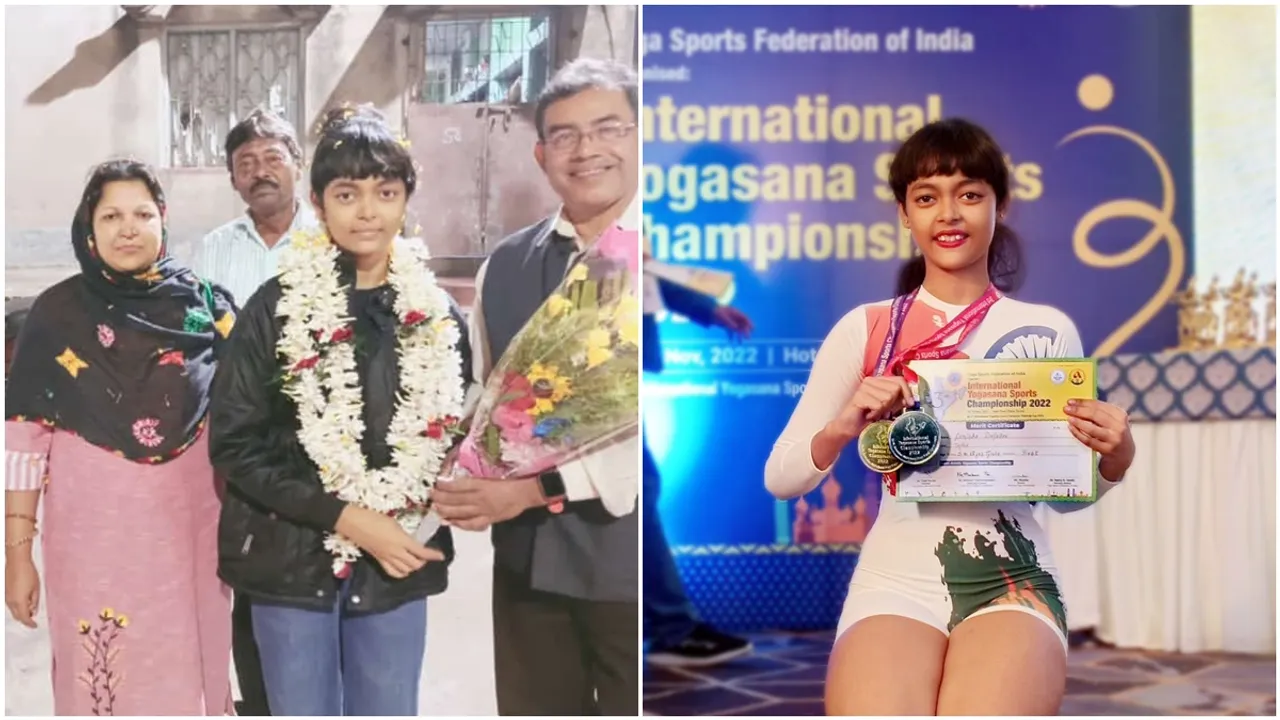 kalna's ramisha dafadar get success in international yogasona sports championship