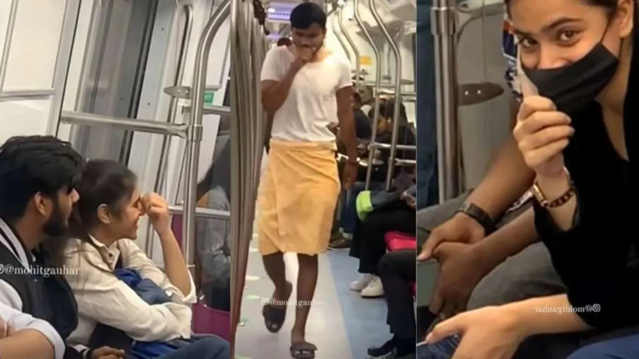 viral video, viral news, viral metro news, metro me gamcha, wearing towel in metro, mohit gaur, viral metro news,,