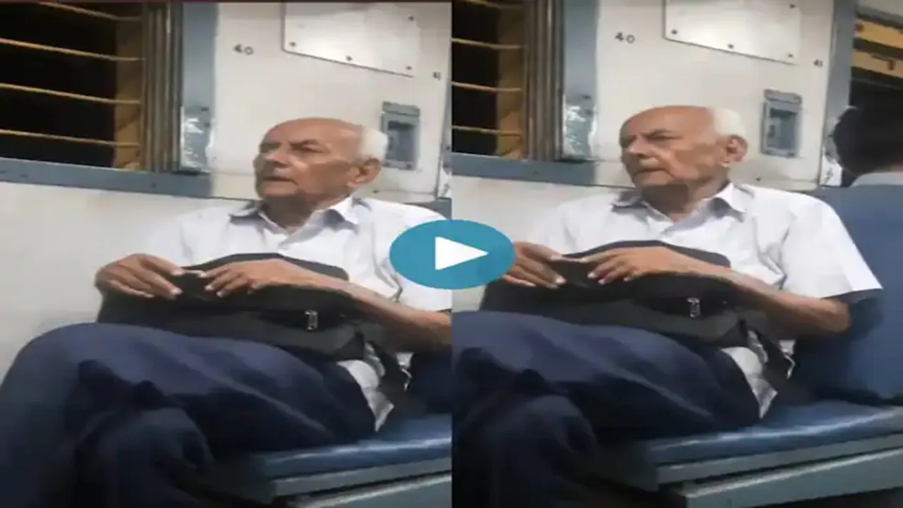 Viral video,old man signing in train,man singing 'Tum hi Aana',Jubin Nautiyal song,Marjaavaan,man singing in moving train,twitter viral,vapi station,Gujarat,man singing in train"