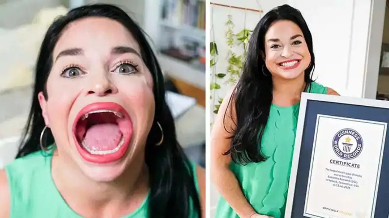 Largest mouth in the world,Largest mouth world record,Largest mouth gap samantha ramsdell,biggest mouth woman,Khabren Zara Hatke,Off beat news hindi">