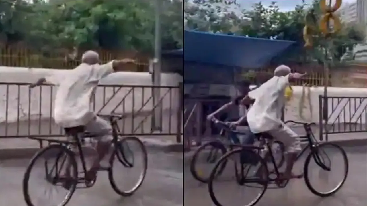 trending Video, viral video, stunt video, cycle stunt video, old man doing stunt on cycle, shocking video, age is just a number, trending stunt video, funny video, old man doing stunt on bicycle