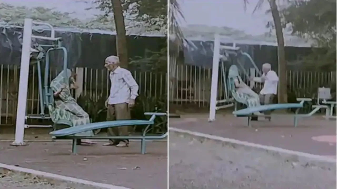 Viral Video of Old Couple, Trending Video of Old Couple, Amazing Video of Old Couple, Shocking Video of Old Couple, trending Video of Old Couple on twitter, trending Video of Old Couple on facebook, trending Video of Old Couple on instagram, trending Video of Old Couple on youtube, Love,Old Couple,Park,lovely Video