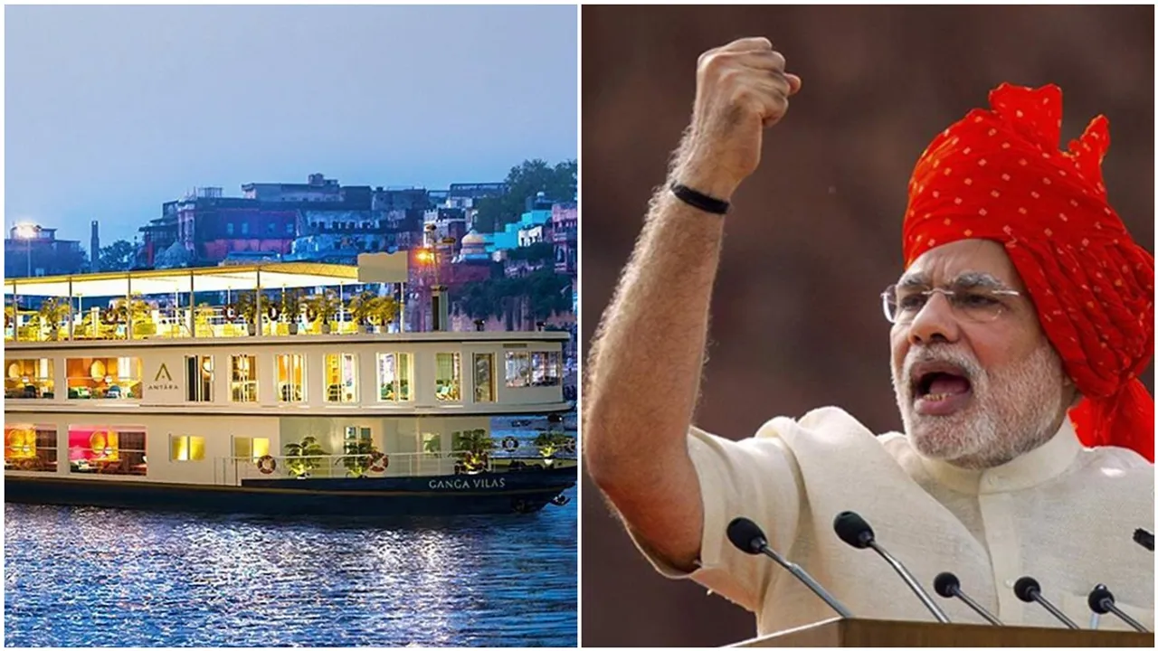PM Modi, PM Modi Ganga cruise, PM Modi flags off cruise, PM Modi cruise, Ganga Vilas cruise, Varanasi Dibrugarh cruise