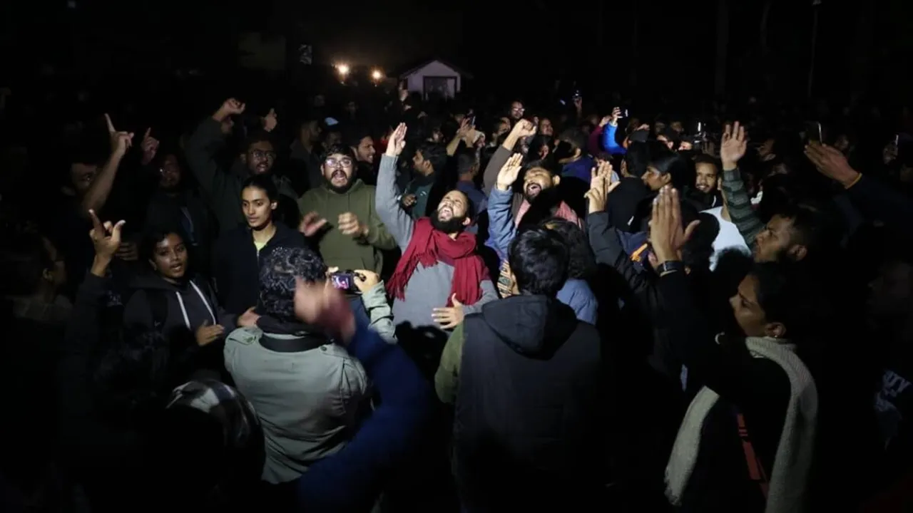 JNU protest, JNU students protest, JNU BBC's Modi documentary screening, BBC's Modi documentary BBC documentary on Modi