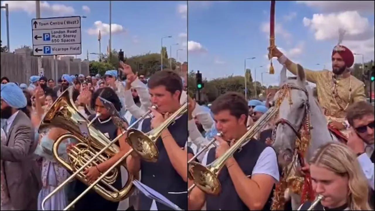 baraat, london, britishm band baaja, twitter, funny, viral video"/>