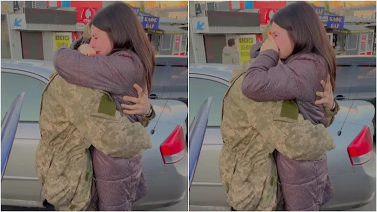 Ukrainian soldier reunites with his pregnant wife after 30 weeks. Viral video will make you cry
