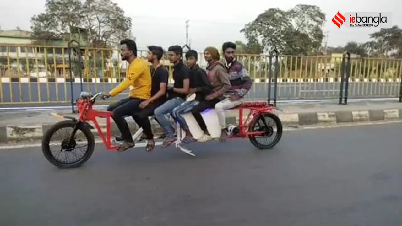 east burdwan's choton made a motorbike which can carry 10 passenger