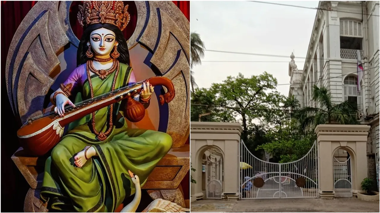 Presidency University, Presidency University kolkata, Presidency University saraswati puja, Presidency University puja controversy, Presidency University campus saraswati puja, Presidency University students, Presidency University students union, saraswati puja, প্রেসিডেন্সি বিশ্ববিদ্যালয়য়, প্রেসিডেন্সিতে সরস্বতী পুজো,