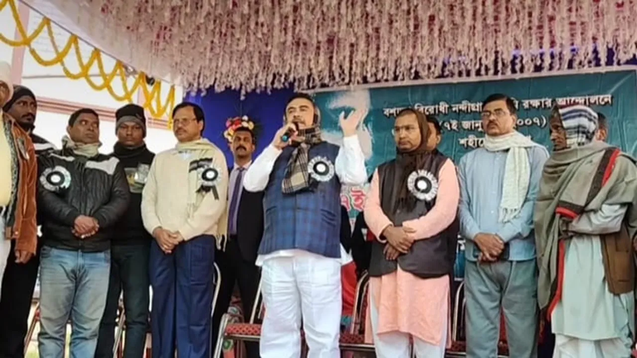 suvendu adhikari at nandigram shahid diwas rally