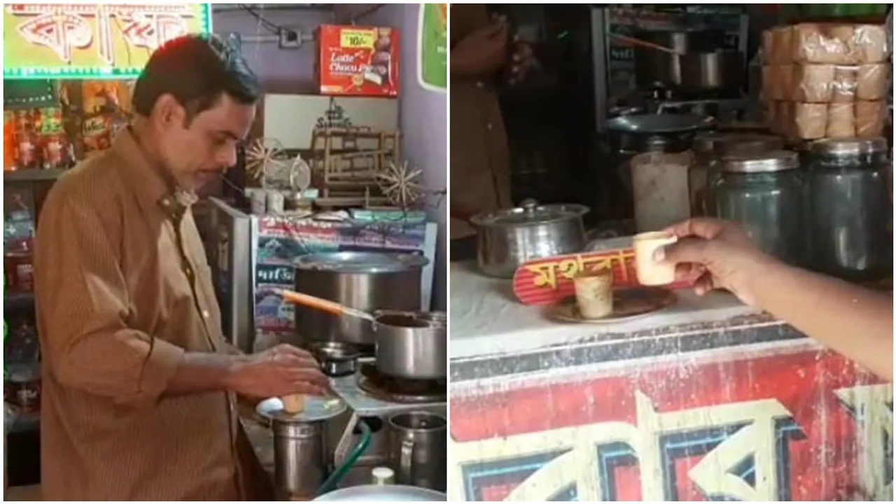 Customers come to drink tea and eat the cup