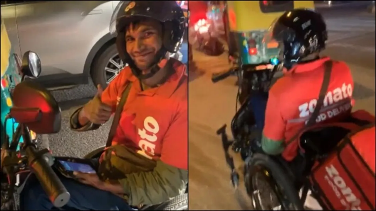 zomato, delivery agent, motorised wheelchair, hero, viral video, shark tank india, anupam mittal