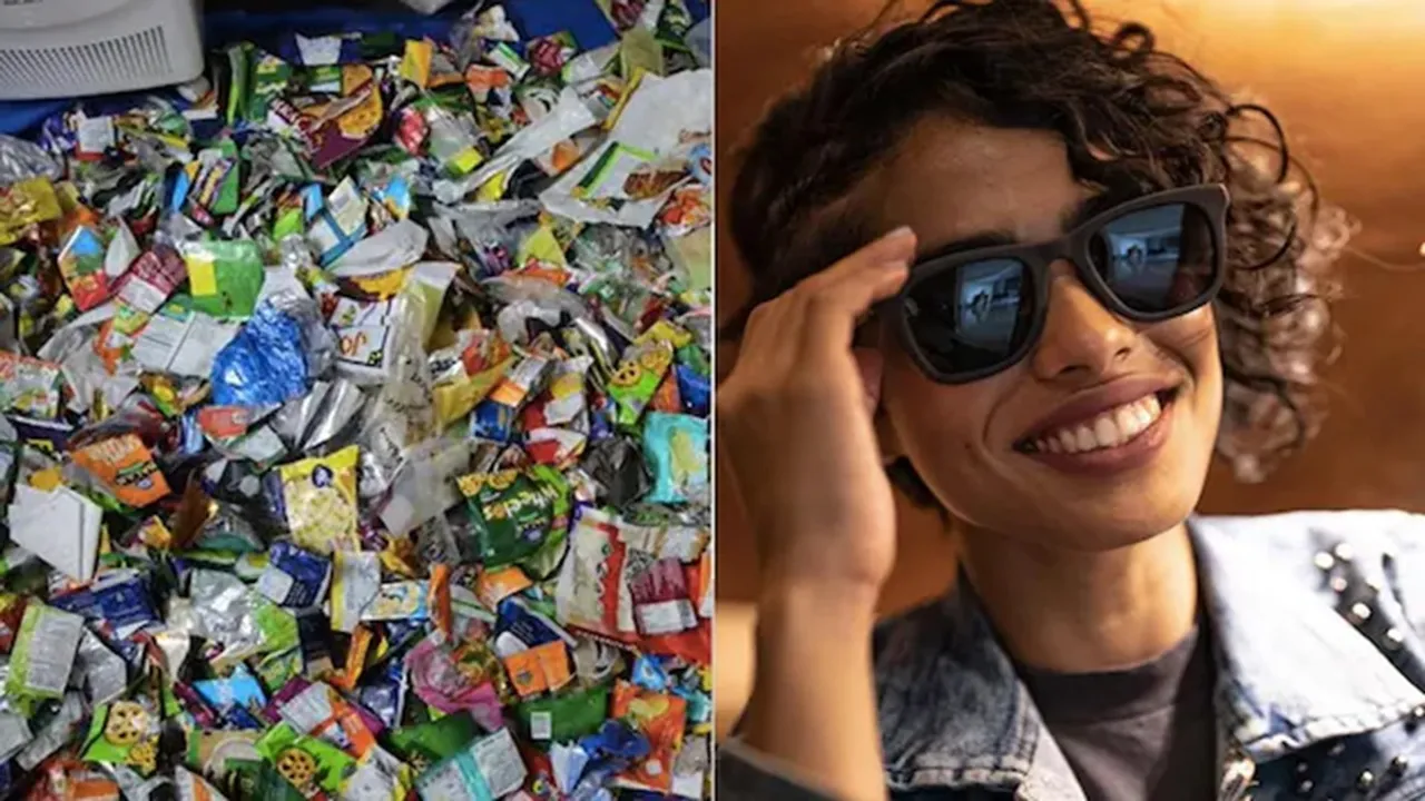 chip packets,sunglasses,discarded plastics,environment,Twitter,viral"