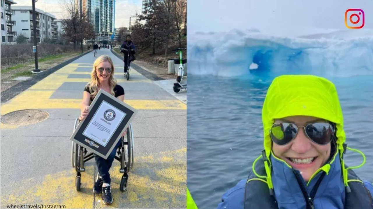 woman travels on wheelchair, world record, Guinness world record, woman visits 55 countries in a year, us woman, us, travel, indian express"