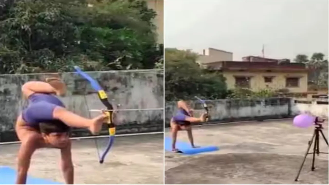 trending Video, viral video, Archery Video, Archery Video, Bow Running Boy, Boy Video, Talent Video, India's Got Talent Video, Unique Talent Video, Body Flexibility Video, Body Flexibility Video, Indian Archer boy