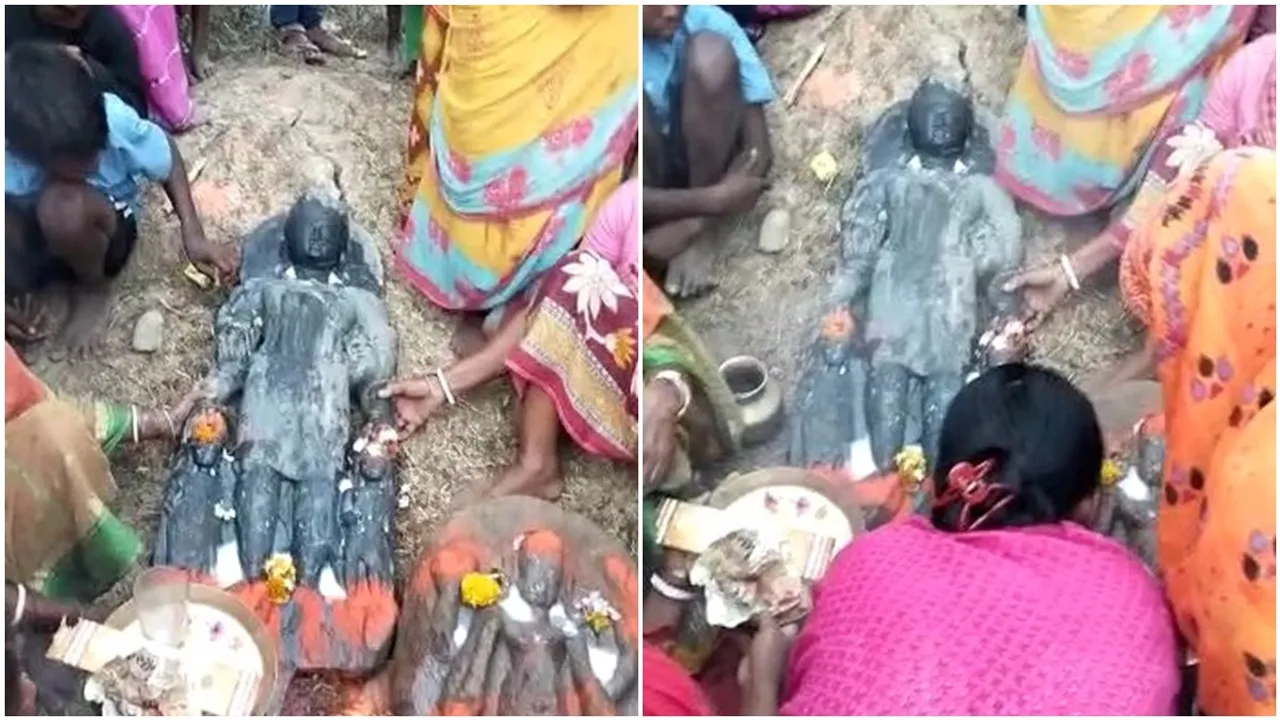The idols of Vishnu and Hanuman were found while digging the ground