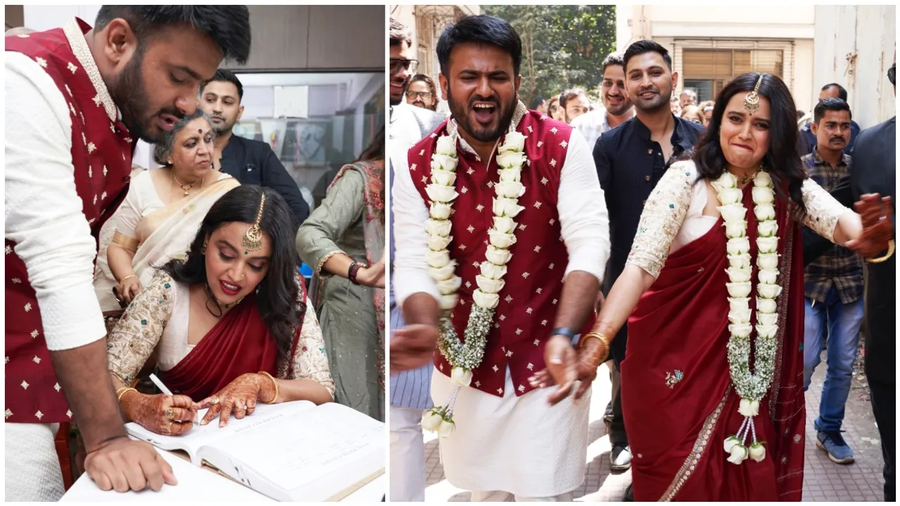 Swara Bhasker, Swara Bhasker marriage, Swara Bhasker muslim marriage, Swara Bhasker Fahad Ahmed Reception, Special Marriage act, Aligarh Muslim University, Swara Bhasker Fahad Ahmad, leader Fahad Ahmad, Bollywood, স্বরা ভাস্কর, ফাহাদ আহমেদ, মুসলিম জামাত, স্বরা ফাহাদ, আলিগড় বিশ্ববিদ্যালয়, বিতর্কে স্বরা ভাস্করের বিয়ে, স্পেশ্যাল ম্যারেজ অ্যাক্ট, বলিউডের খবর, বিনোদনের খবর