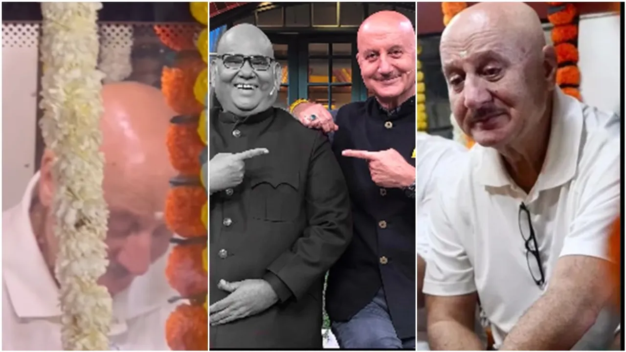 anupam kher touched feet to satish kaushik