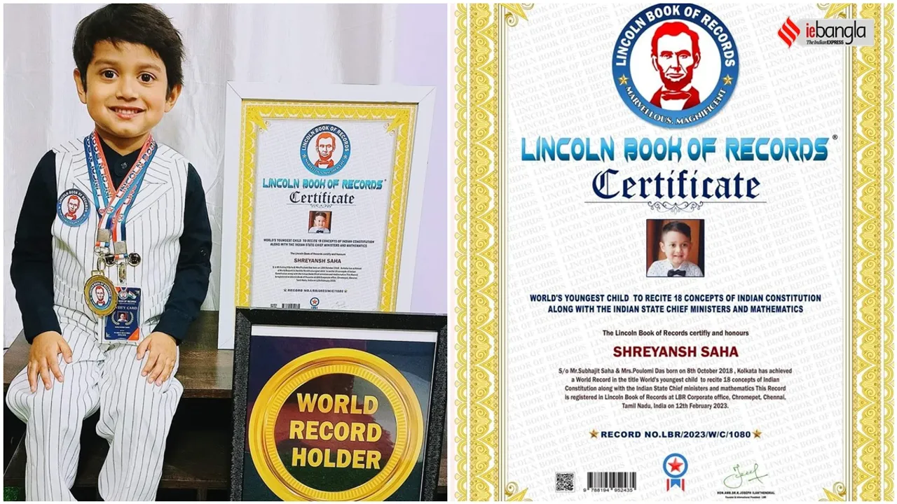 Shreyansh Saha, India book of records,