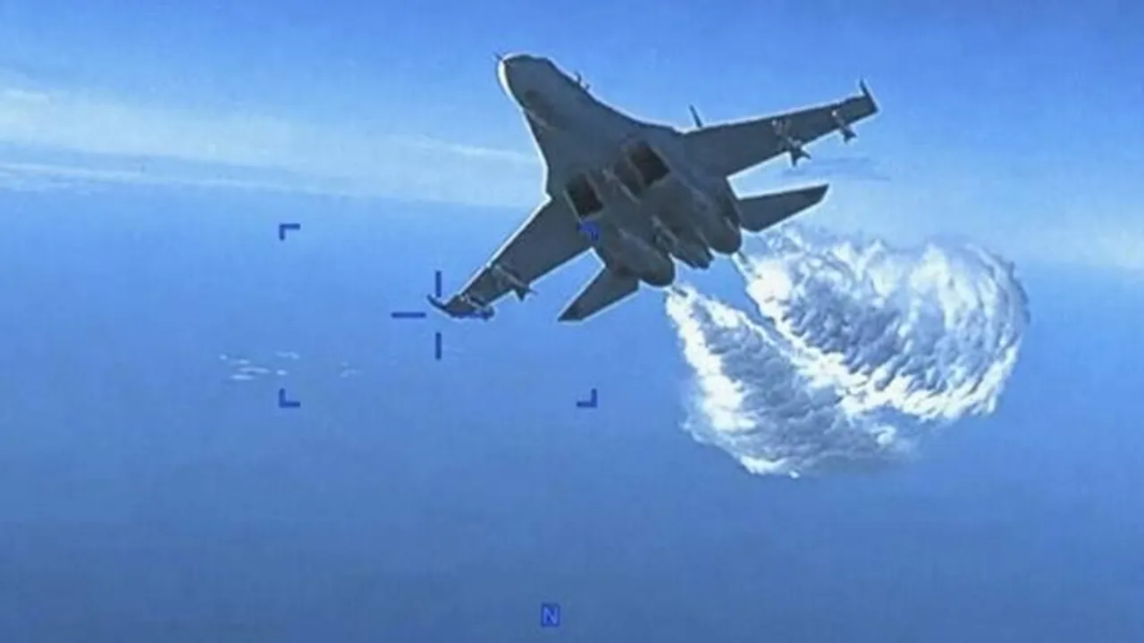 pentagon footage us drone, aircraft dumps fuel on US drone, russia ukraine war, washington news, russia ukraine conflict, world news"