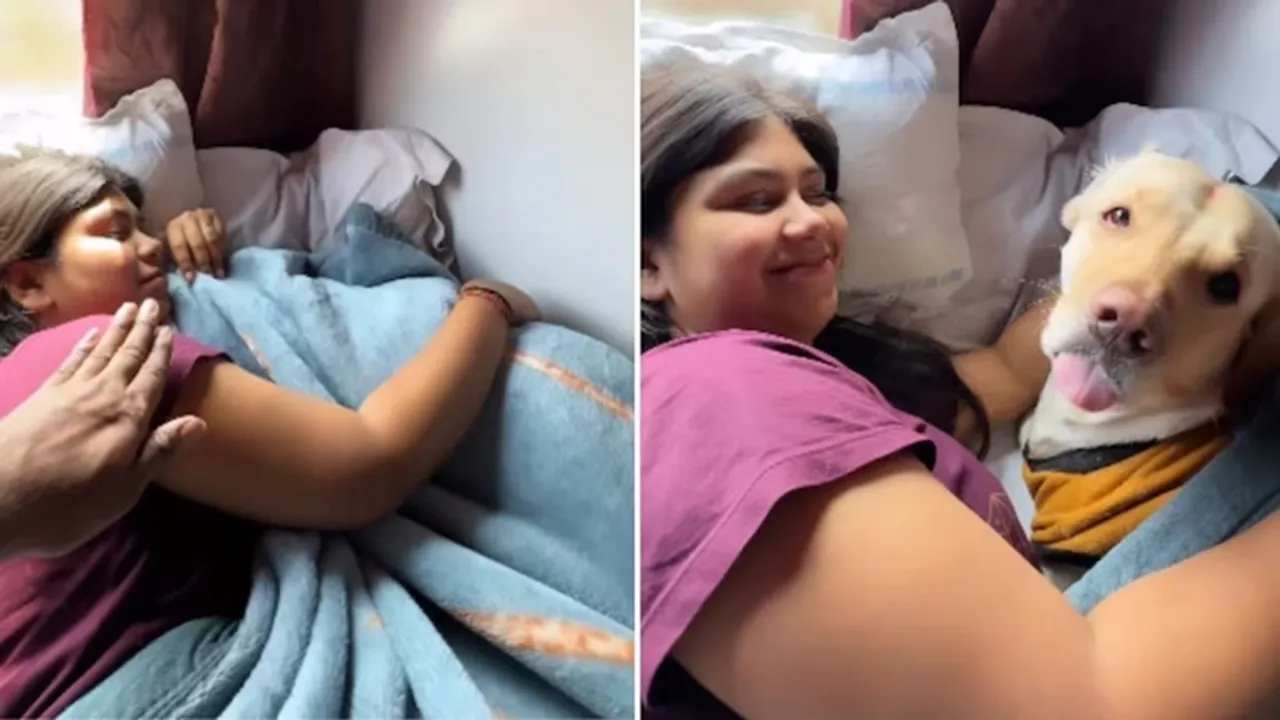 viral video, railway minister, dog on train, Ashwini Vaishnaw",