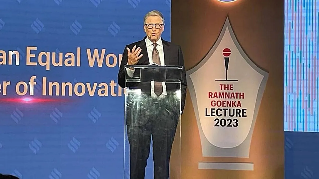 Bill Gates in India, Bill Gates Ramnath Goenka Memorial Lecture, RBI governor, Economic Challeges worldwide, Covid-19, Russia Ukraine war, Creating an Equal World: The Power of Innovation, Ramnath Goenka Lecture, bill gates, bill gates delivers Ramnath Goenka Lecture, fifth Ramnath Goenka Lecture, microsoft founder bill gates, fifth Ramnath Goenka Lecture news, indian express"