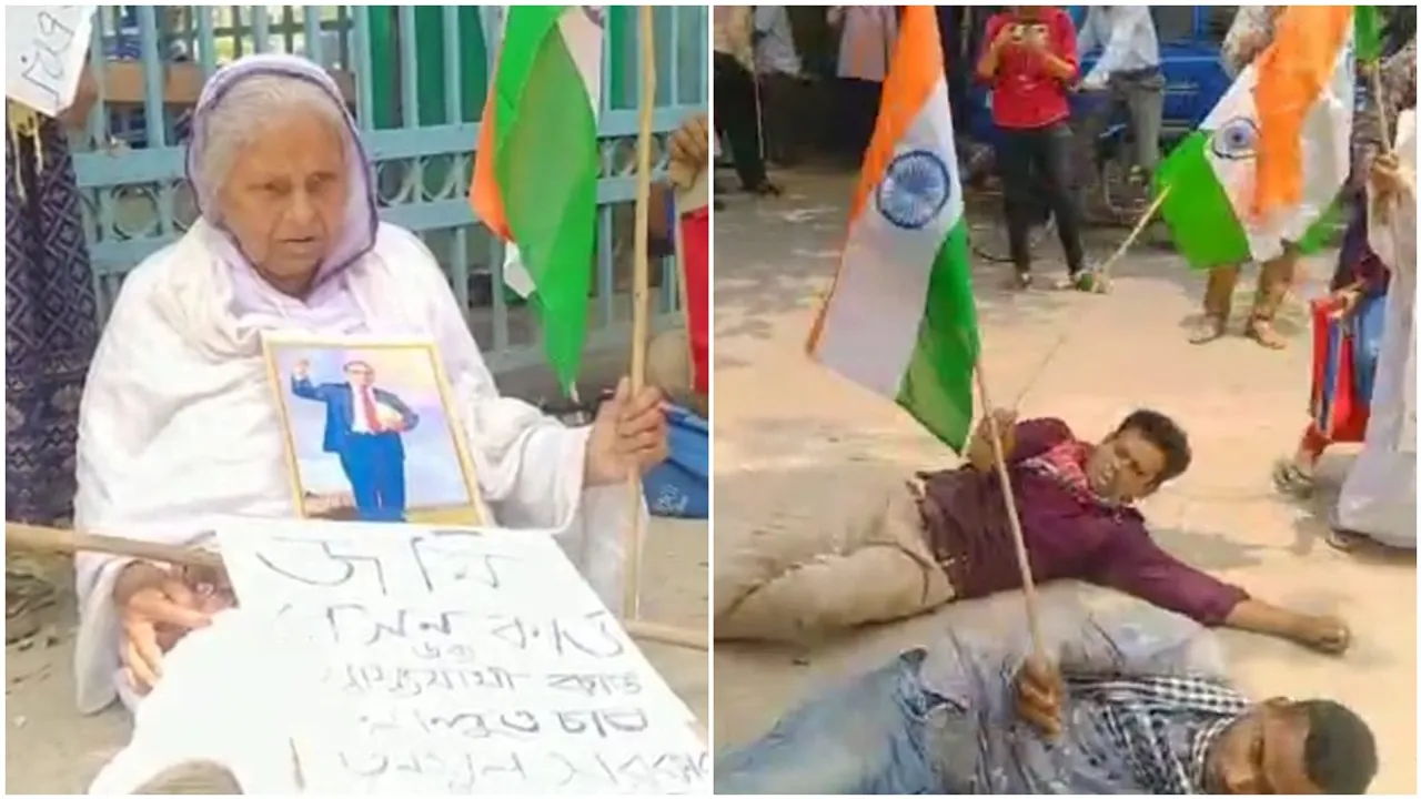 Two brothers roll on the streets to protest against the Tmc oppression
