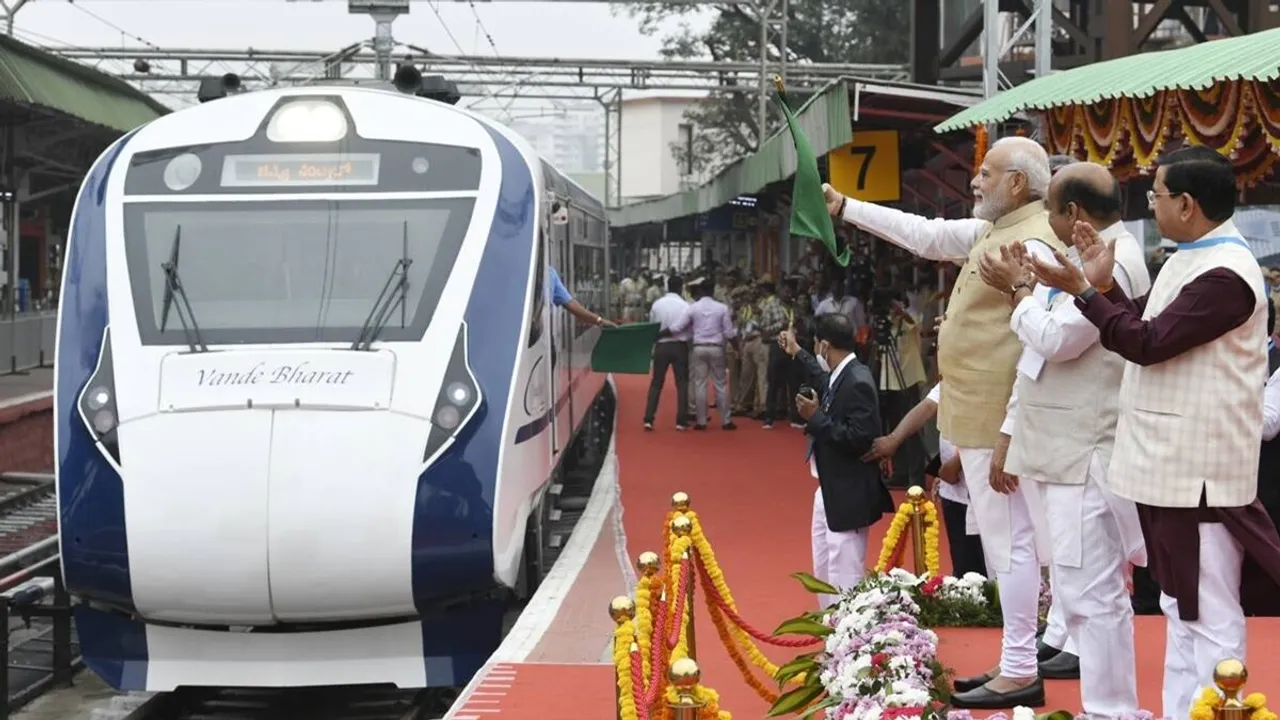 Vande Bharat Express train, Rajasthan Vande Bharat Express, PM Modi Vande Bharat Express train inauguration, PM Modi Vande Bharat Express train inauguration, Rajasthan Vande Bharat Express train, Rajasthan Vande Bharat Express train route, Rajasthan Vande Bharat Express train fare, Rajasthan Vande Bharat Express train timings, Rajasthan Vande Bharat Express train stations, Rajasthan Vande Bharat Express train photos