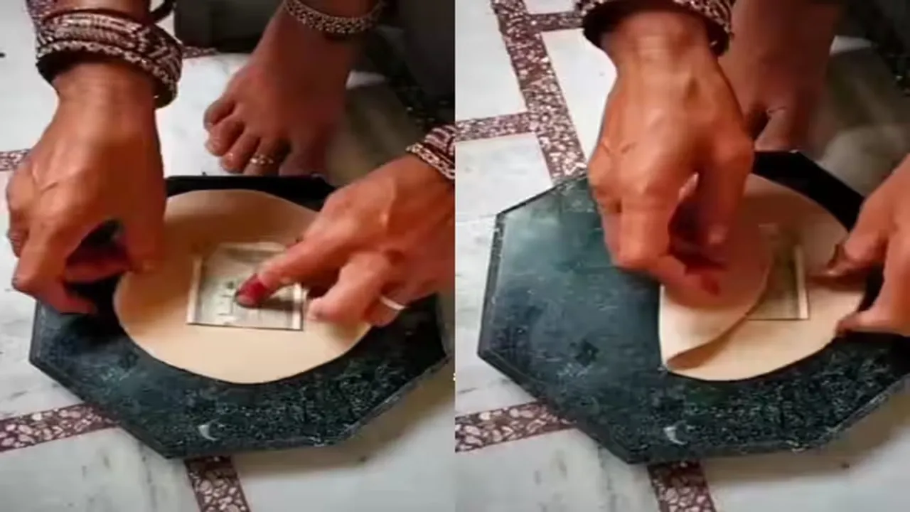 video, trending paratha recipe, viral latest paratha recipe, new way to make paratha, funny video, funny video, Indian Rupee Paratha, innovative idea, viral reel