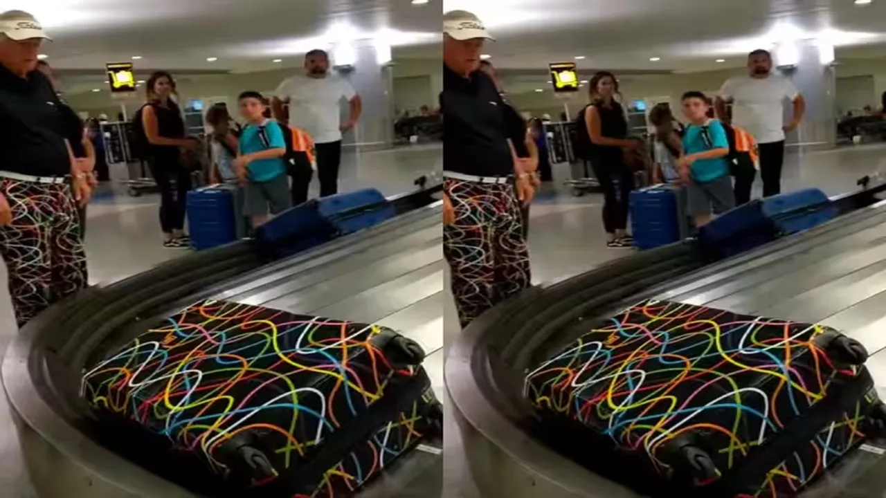 trending Video, viral video, Funny Video, Viral Jugaad Video, Trending Jugaad Video, Funny Video, Funny Video, Funny Reel, Funny Airport Video, Viral Video of Airport, Traveller Wearing Pants and Suitcase Same Design, Social Media, Offbeat,