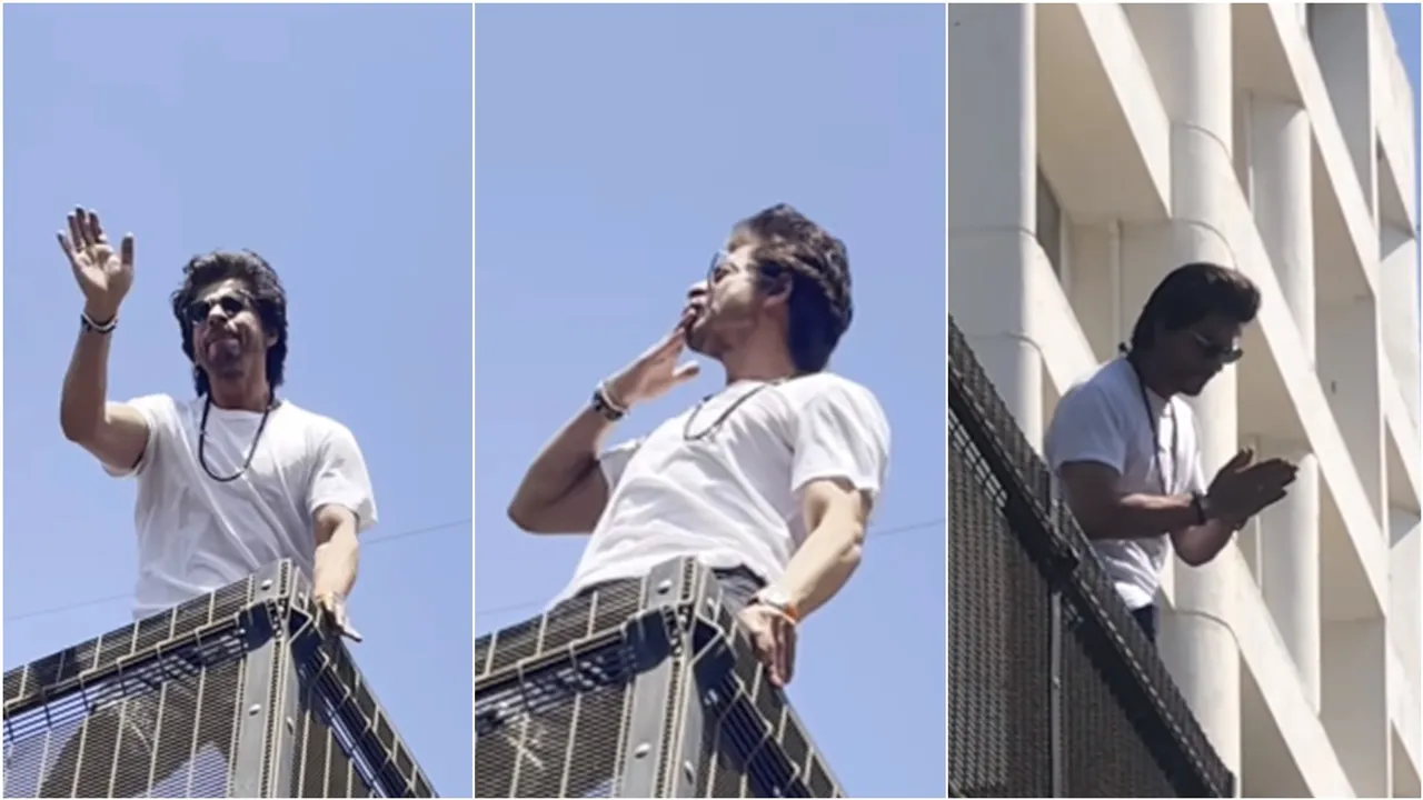 shah rukh khan, srk eid at mannat, shah rukh in eid