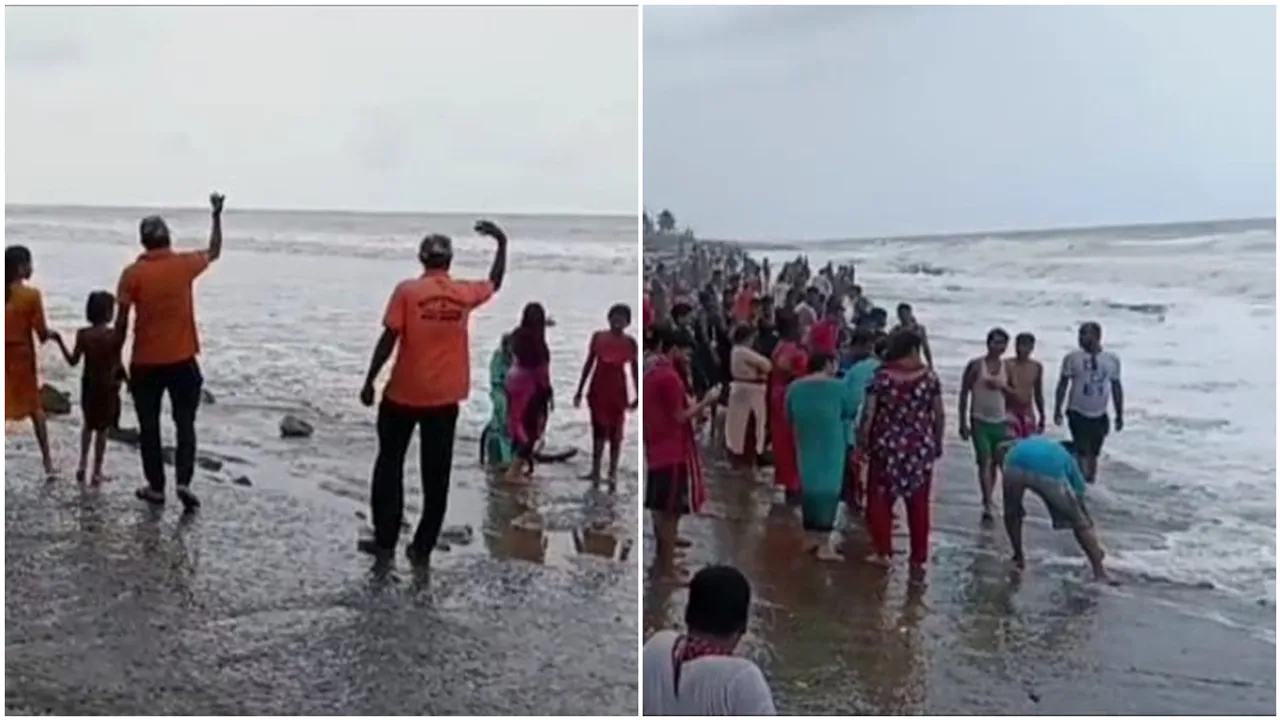 Tourists prevented from going down to sea in Digha due to the warning of cyclone Mocha