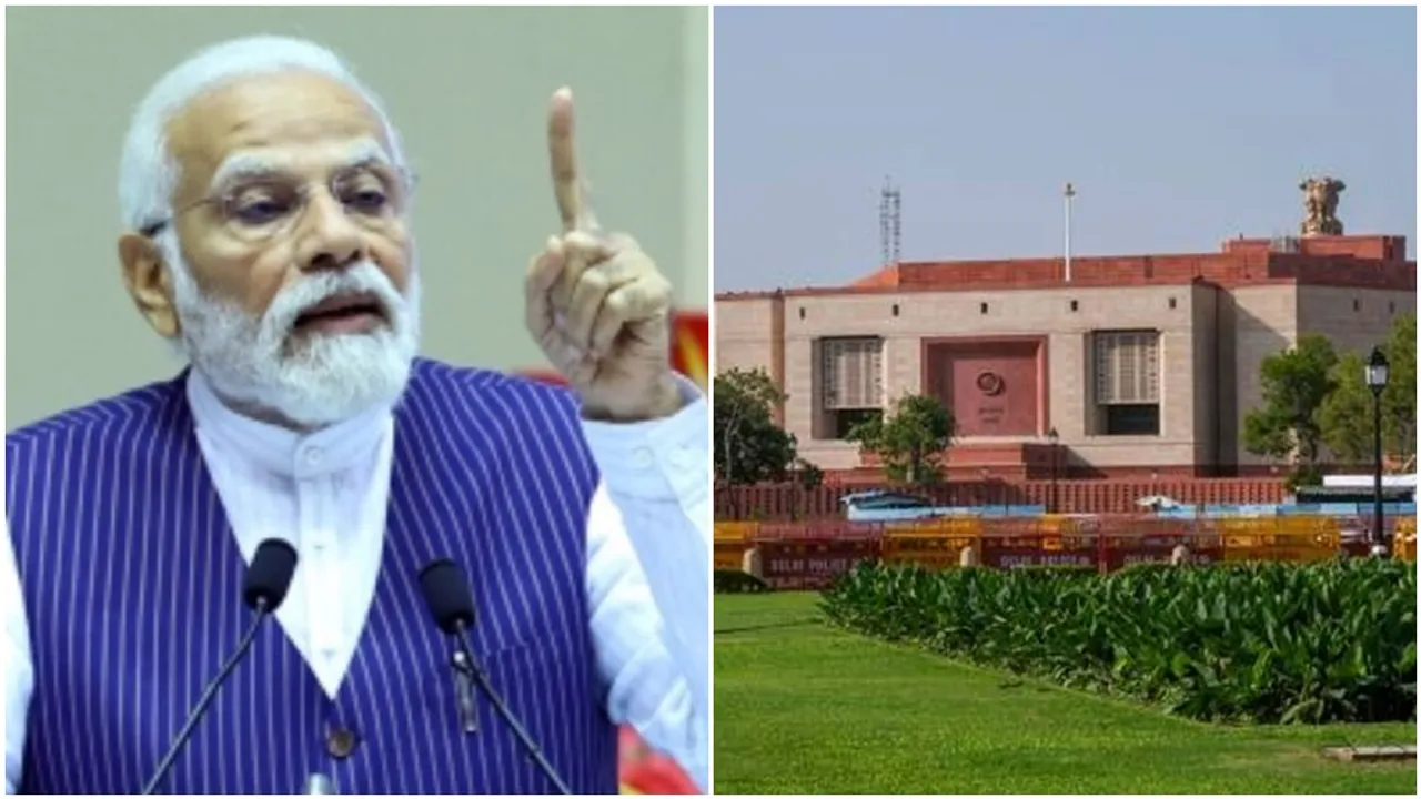 Modi and New Parliament Building