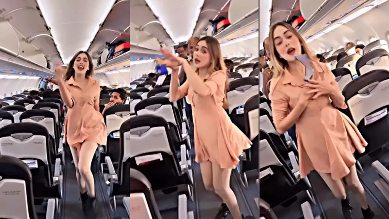 girl dances on flight, vivah song, girl dances to hamari shaadi mein, shahid kapoor vivah song"